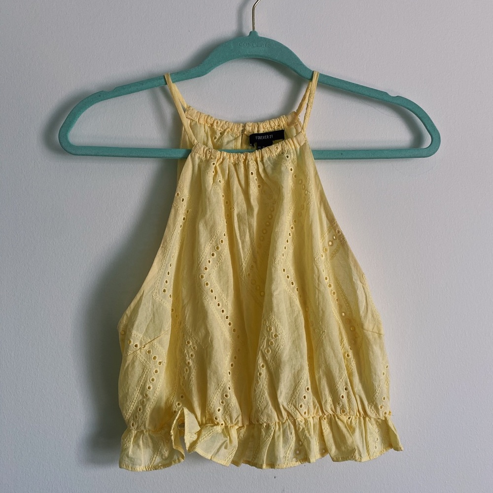 Yellow Ruffle Tank Top